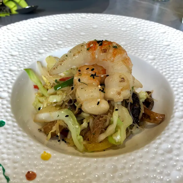 野菌大明蝦干燒新竹米粉