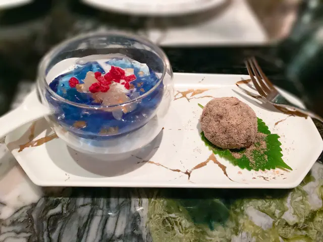 柚子冰粉配朱古力米糍