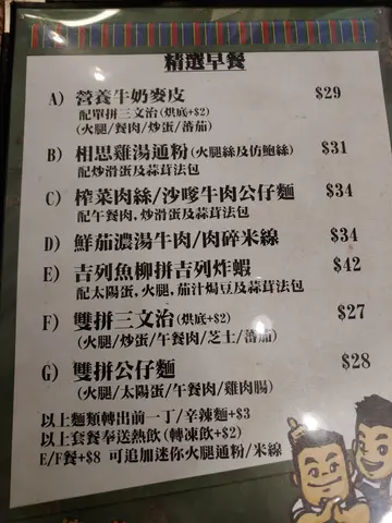 早餐餐牌