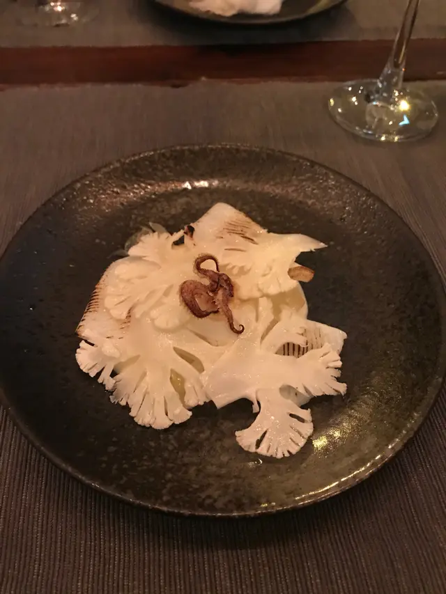 Local  squid  with  cauliflower