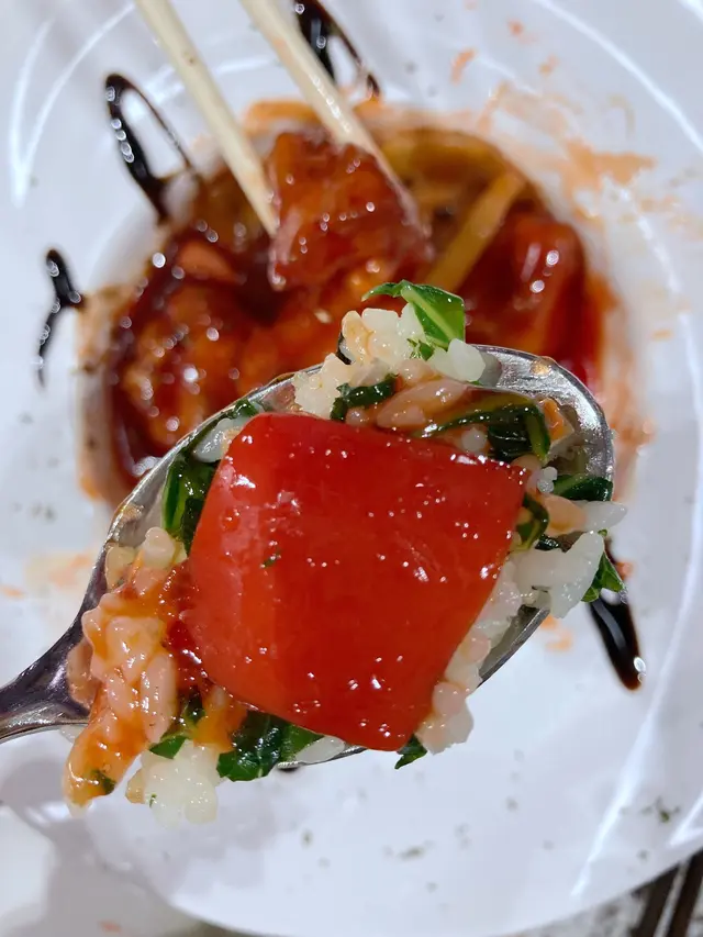 士多啤梨醬燒猴菇配羽衣甘藍菜飯