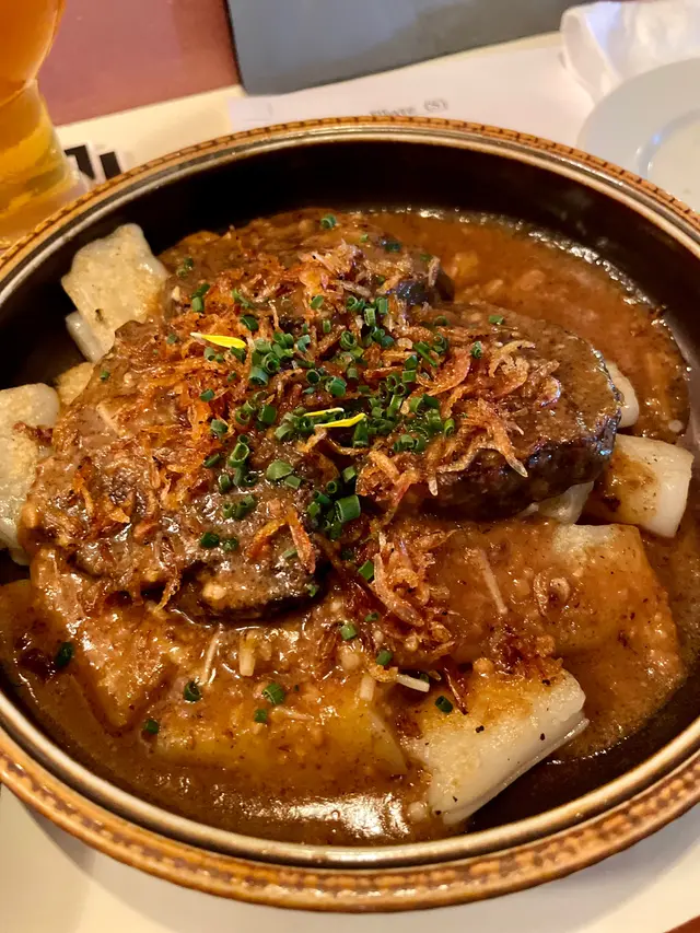 沙爹金姑汁櫻花蝦煎腸粉