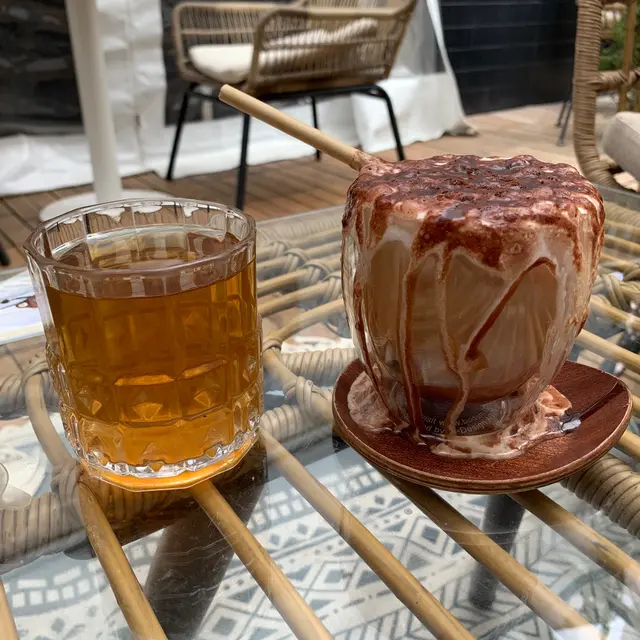 冰滴黑豆麥茶+髒髒摩卡