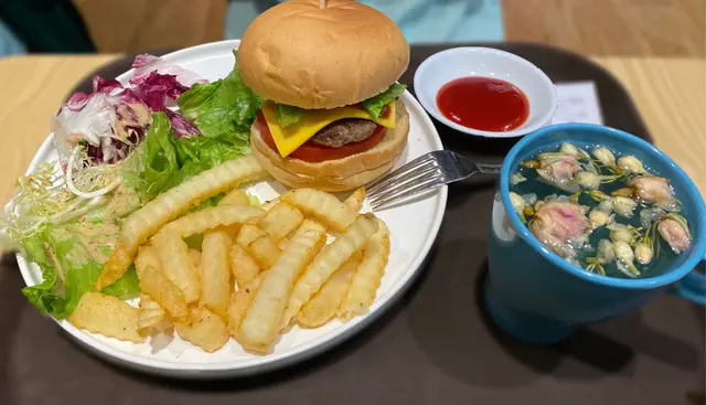 單層芝士手打牛肉漢堡