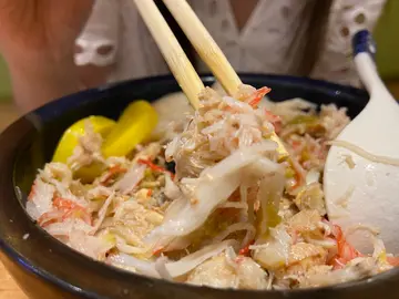 帆立贝松叶蟹丼