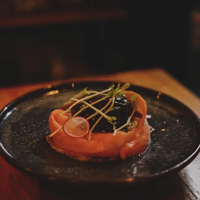 露筍 • 煙三文魚 • 大啡菇意大利飯