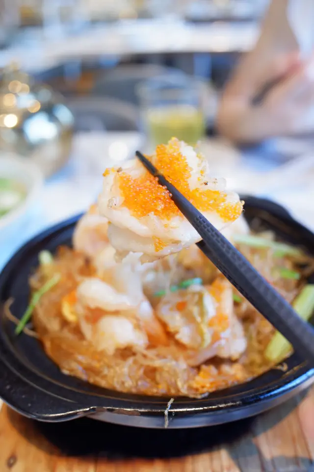 蝦球蟹籽銀絲煲