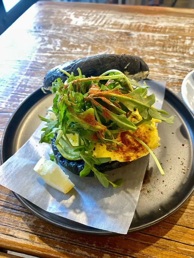 Avocado and Egg with Sesame Bagel 