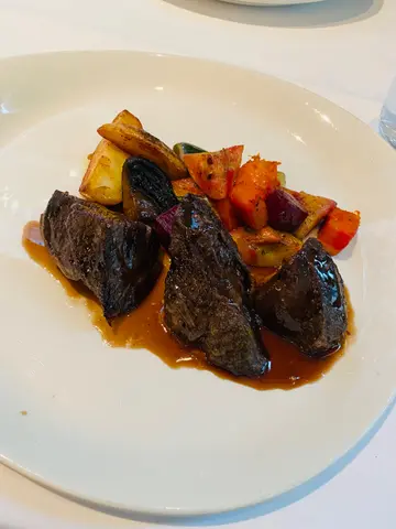 Wagyu  beef  cheek  with  wine  sauce  