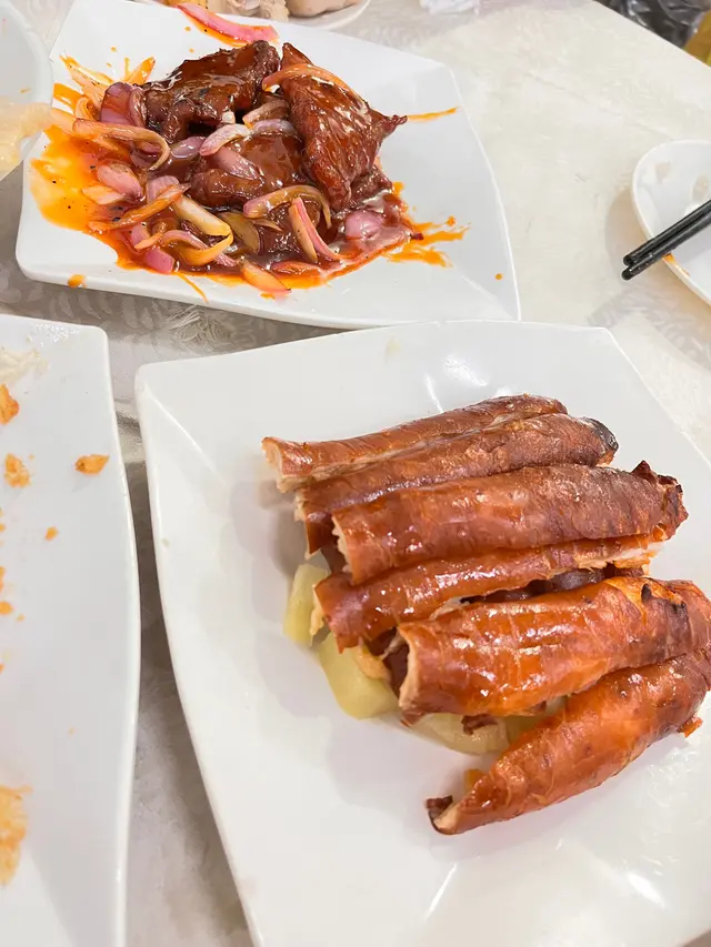 中式牛柳，炸大腸