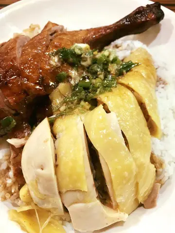 燒鴨髀切雞髀飯