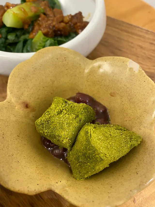 日式抹茶紅豆蕨餅