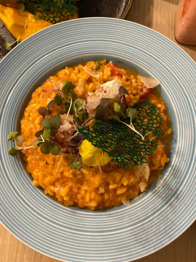 香煎北海道刺身帶子蟹肉忌廉意大利飯