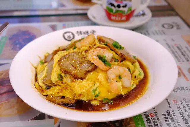 叉燒蝦仁雙拼日本滑蛋飯