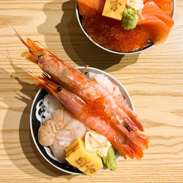 北海帆立海老丼