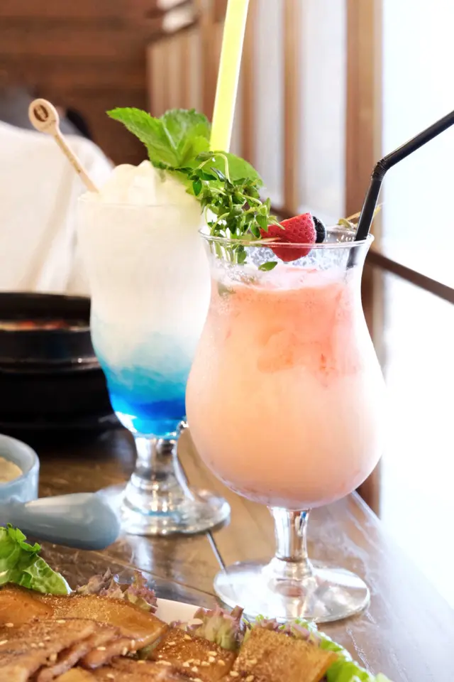 藍柑荔枝乳酪沙冰