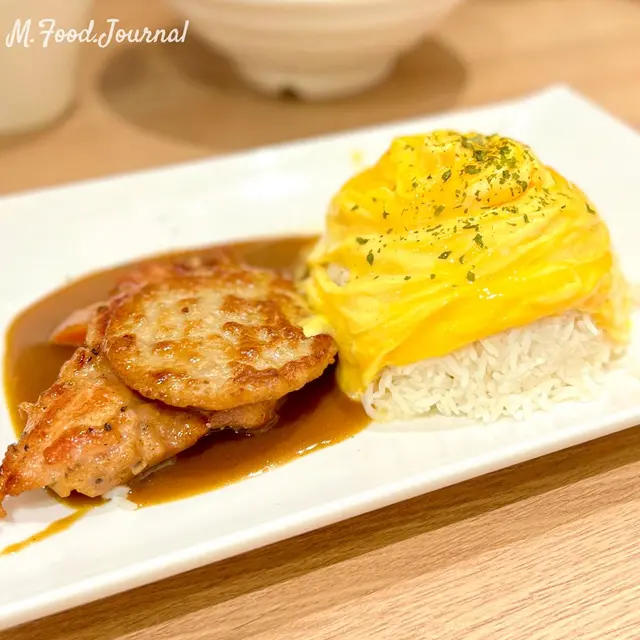 雞扒拼漢堡扒旋風蛋飯