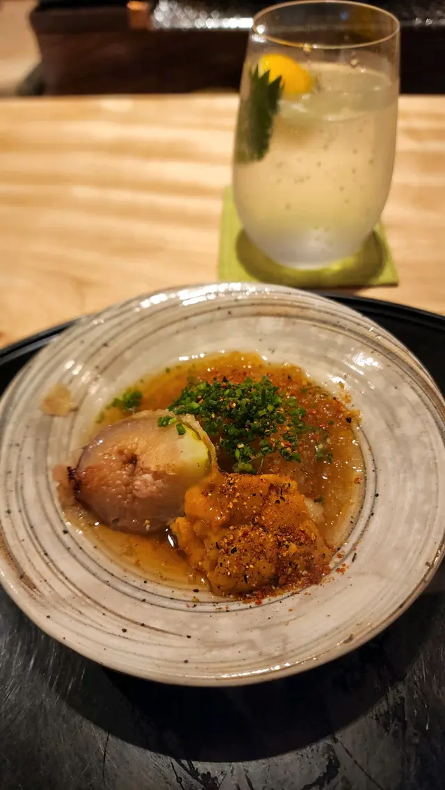 無花果 湯葉揚物 雲丹