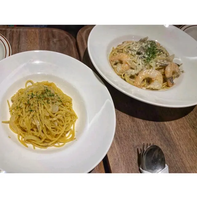 黑松露忌廉磨菇大蝦意粉