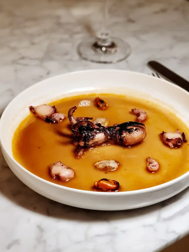Sicilian Baby Octopus, Baby Squid, Clams, Mussels, Fumetto Broth