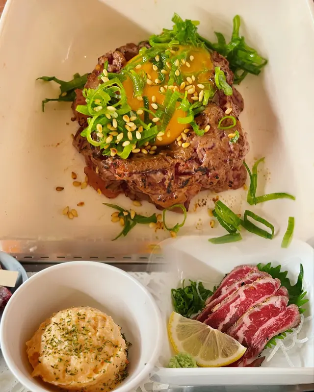 明太子薯仔沙律 ,灸燒伴生牛肉