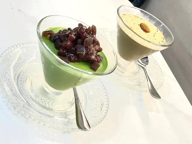 日本小山園抹茶奶凍配紅豆麻糬