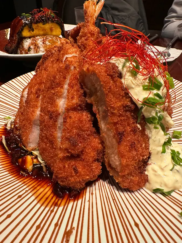 炸北海道大蝦配豚豬扒