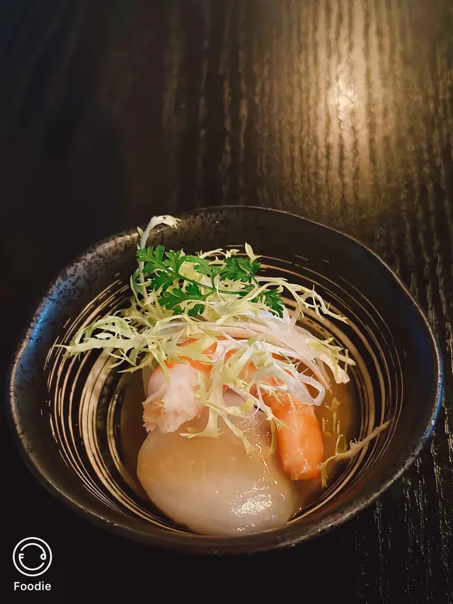 日本麵豉帶子薄片配鮮蝦肉