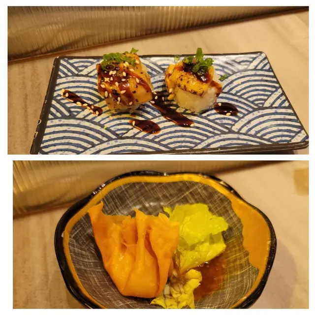 鵝肝壽司,酥炸自家製雲吞