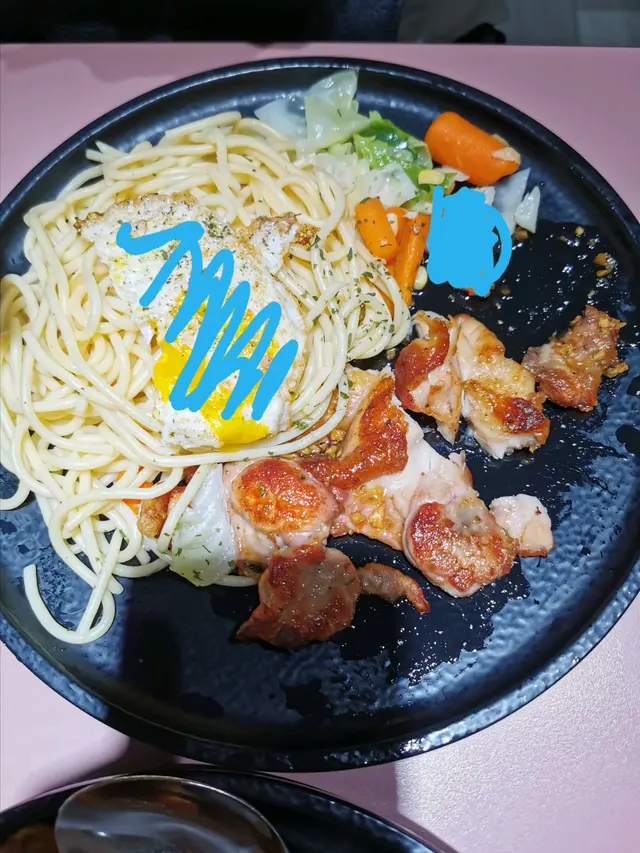 藍色筆係呢個巨雞脾以外既野（另一個餐既野）