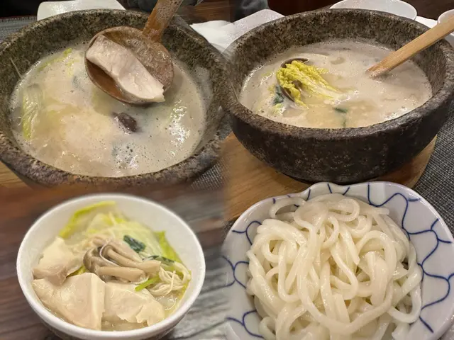 鯛魚濃湯石頭鍋稻庭烏冬