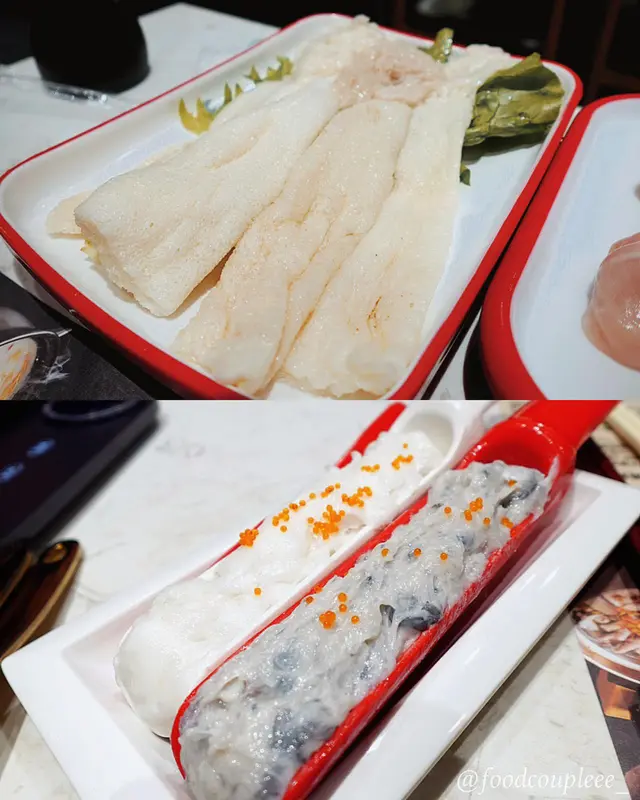 🍄野生竹笙 $108  &  🦐🦑手作蝦滑拼墨魚滑 $78