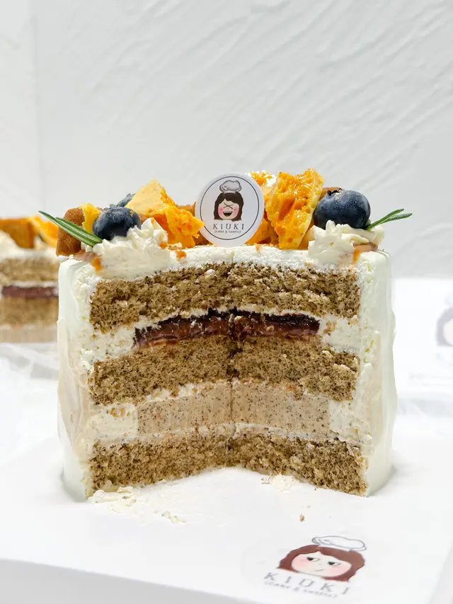 招牌海鹽焦糖 x 伯爵茶戚風(配蜂蜜焦糖脆脆)