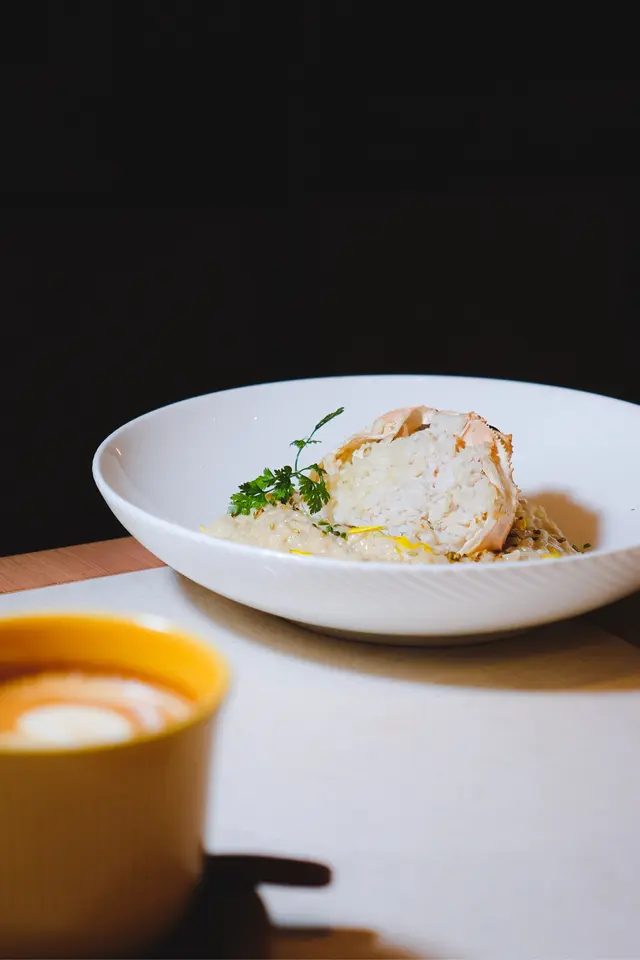 蟹肉蟹膏甲羅燒燉飯