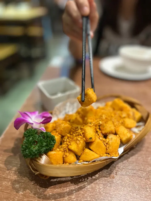 七味黃金炸一口金磚豆腐
