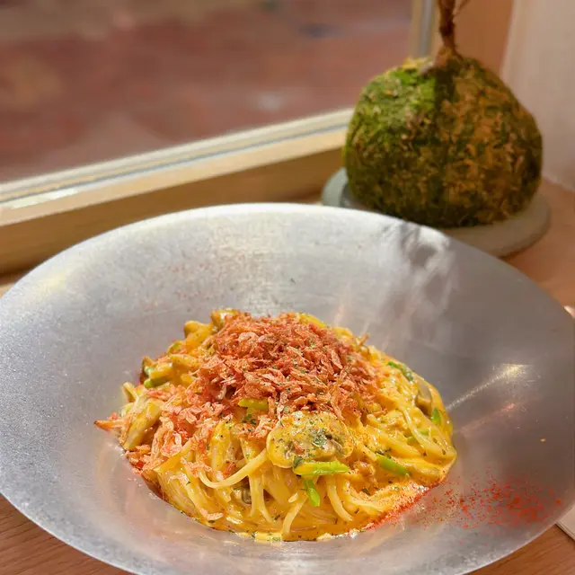 日本櫻花蝦蟹肉蘆筍扁意粉