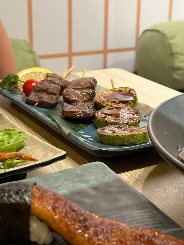 🍽 安格斯牛肉粒 $58, 鹽燒牛舌心 $38, 汁燒翠肉瓜 $16