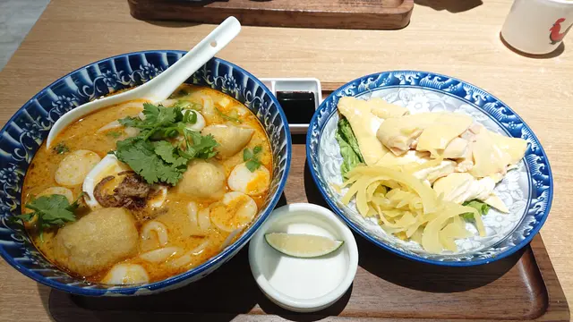 冬蔭公叻沙摻摻配慢煮新加坡無骨海南雞