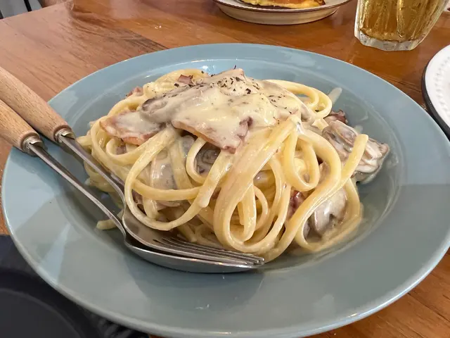 白汁煙肉蘑菇扁意粉