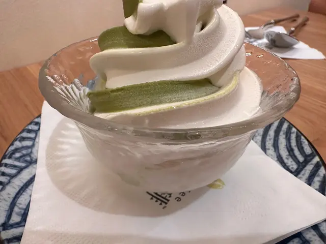 Matcha  &  Hokkaido  twist  soft  serve