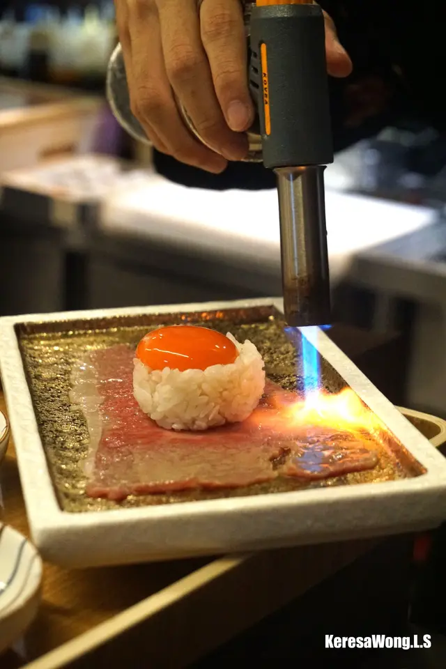 月見薄燒宮崎和牛飯