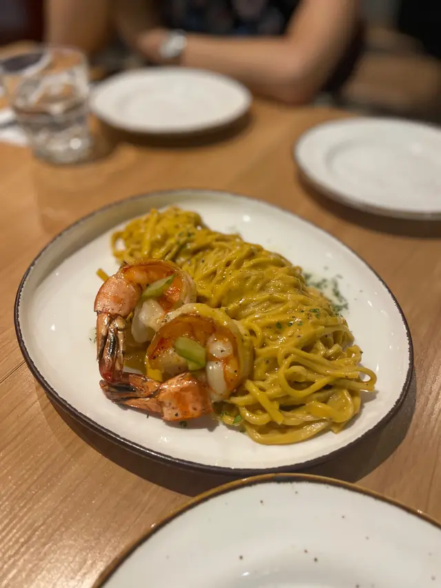 黑虎蝦蘆筍法式濃汁意粉