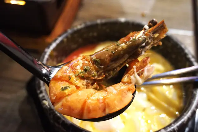 溫泉蛋虎蝦芝士湯烏冬