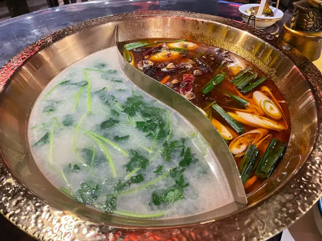 麻辣併皮蛋芫茜既鴛鴦鍋