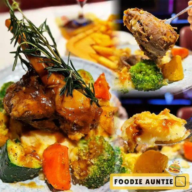 Roasted New Zealand Lamb Shank served with Mediterranean Dips