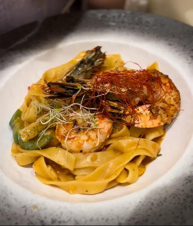 龍蝦汁虎蝦闊條麵