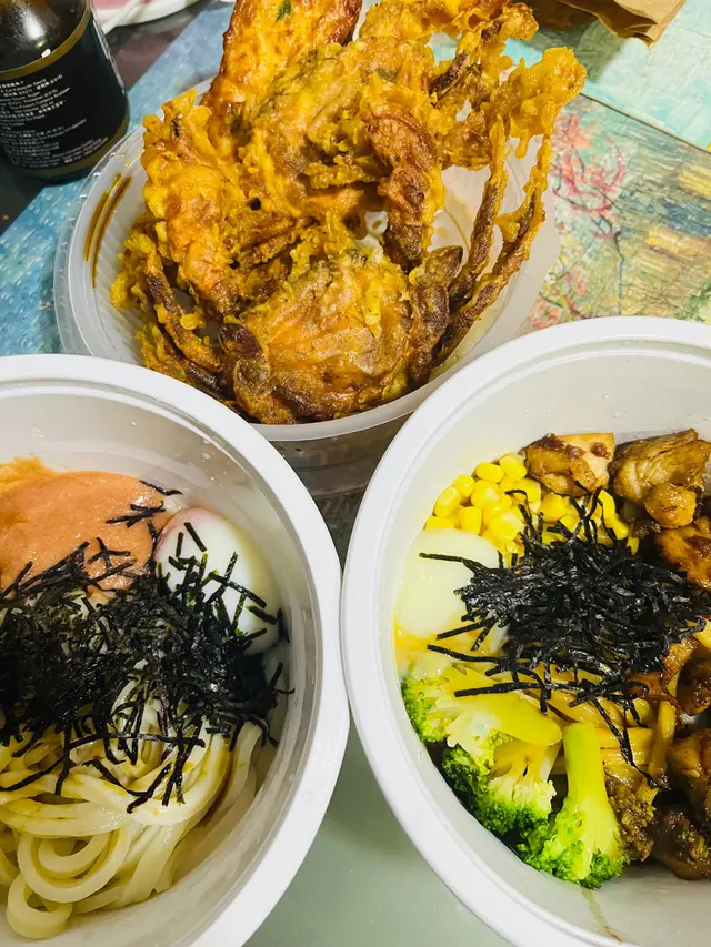 明太子乌冬➕烧鸡肉乌冬➕软壳蟹