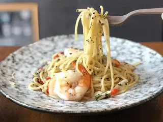 大蝦香辣蒜香欖油意粉