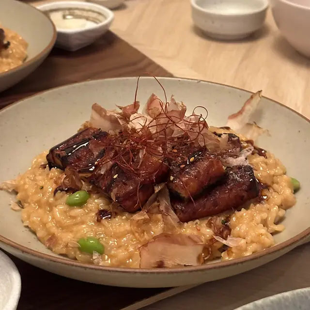 汁燒鰻魚枝豆意大利飯