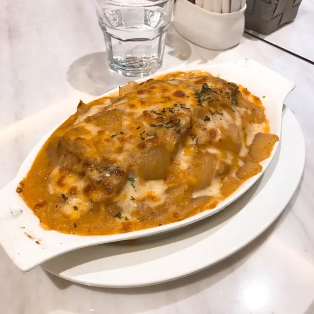 意式紅咖哩豬扒芝士焗飯